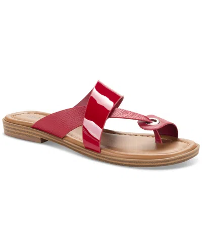 Style & Co Women's Satinne Toe-ring Thong Sandals, Created For Macy's In Red