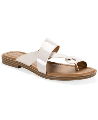 Style & Co Women's Satinne Toe-ring Thong Sandals, Created For Macy's In White