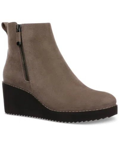 Style & Co Women's Sayylor Wedge Booties, Created For Macy's In Taupe Mc