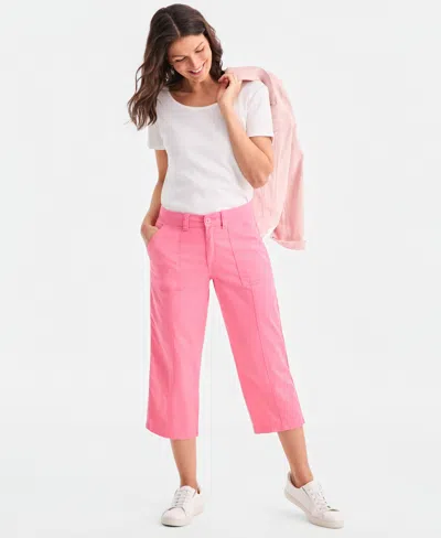 Style & Co Women's Seamed Utility Capri Pants, Macy's Exclusive In Pink
