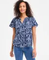 Style & Co Women's Paisley-print Flutter-sleeve Top, Exclusively At Macy's