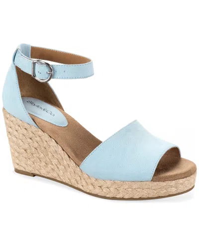 Style & Co Women's Seleeney Wedge Sandals, Created For Macy's In Blue