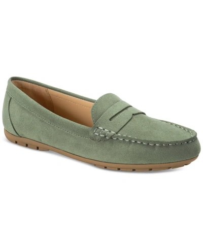 Style & Co Women's Serafinaa Driver Penny Loafers, Created For Macy's In Sage Micro