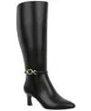 Style & Co Style Co Womens Shaniaa Belt Pointed Toe Boot Regular Wide Calf Macys Exclusive In Black