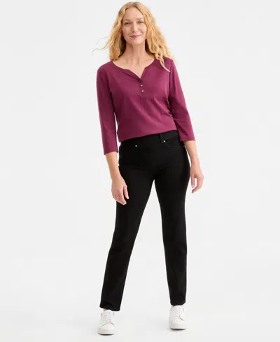 Style & Co Women's Shaping Pull-on Straight Jeans, Macy's Exclusive In Multi