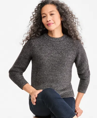 Style & Co Women's Shine Crewneck Long-sleeve Sweater, Macy's Exclusive In Multi