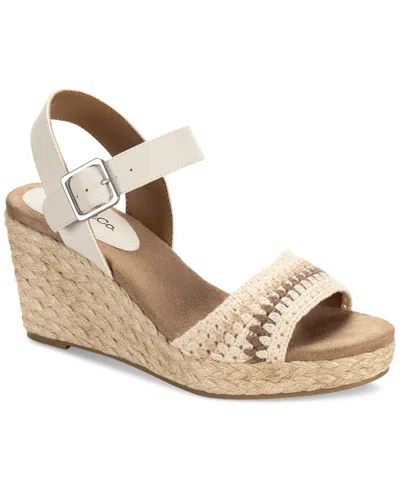 Style & Co Women's Siggyy Wedge Sandals, Exclusively At Macy's In Creme Cro