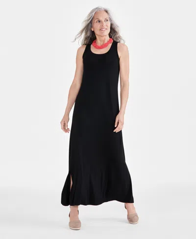 Style & Co Women's Sleeveless Knit Maxi Dress, Created For Macy's In Deep Black