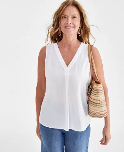 Style & Co Women's Sleeveless Tank, Created For Macy's In Bright White