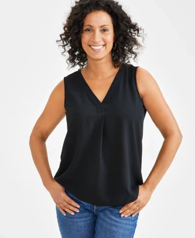 Style & Co Women's Sleeveless Tank, Created For Macy's In Deep Black