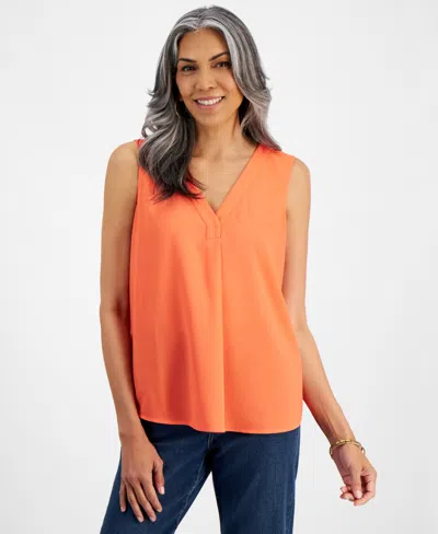 Style & Co Women's Sleeveless Tank, Created For Macy's In Hot Coral