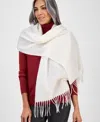 Style & Co Women's Solid Patchwork Weave Wrap, Macy's Exclusive In White