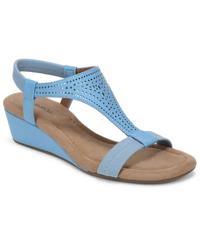 Style & Co Women's Step N Flex Vacanzaa Wedge Sandals, Created For Macy's In Blue