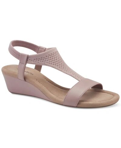 Style & Co Women's Step N Flex Vacanzaa Wedge Sandals, Created For Macy's In Blush Knit