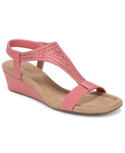 Style & Co Women's Step N Flex Vacanzaa Wedge Sandals, Created For Macy's In Pink