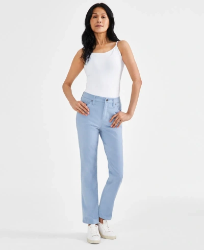 Style & Co Women's High Rise Straight-leg Jeans, Regular, Short And Long Lengths, Created For Macy's In Blue Fog