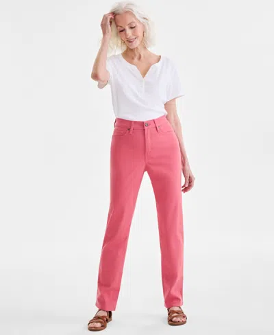Style & Co Women's Straight-leg High Rise Twill Pants, Created For Macy's