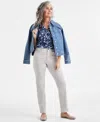 Style & Co Style Co Womens Straight Leg High Rise Twill Pants 2p 28w Created For Macys In Gray