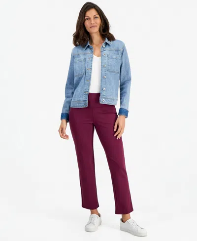 Style & Co Women's Straight-leg Ponte-knit Pants, Created For Macy's In Blue