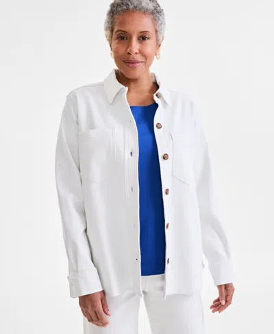 Style & Co Women's Stretch Twill Shirt Jacket, Exclusively At Macy's