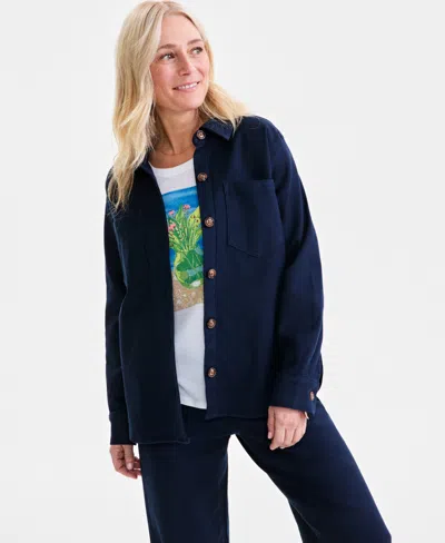 Style & Co Women's Stretch Twill Shirt Jacket, Exclusively At Macy's In Industrial