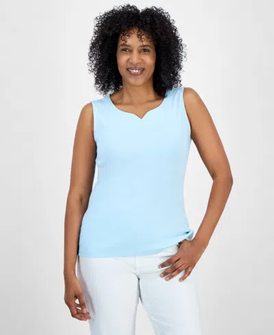 Style & Co Women's Sweetheart-neck Sleeveless Top, Created For Macy's In Aqua Water
