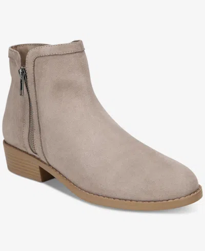 Style & Co Women's Tacee Zip Bootie Block-heel Ankle Round-toe Booties, Macy's Exclusive In Gray