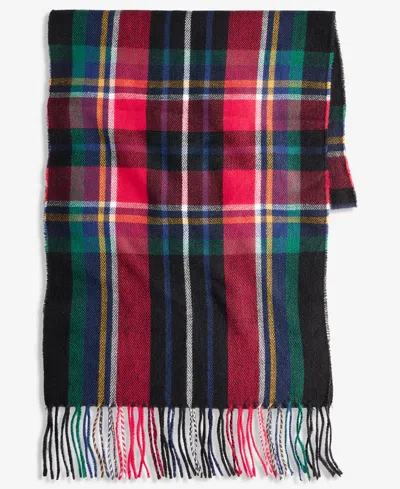 Style & Co Women's Tartan Plaid Blanket Scarf, Macy's Exclusive In Black Mult