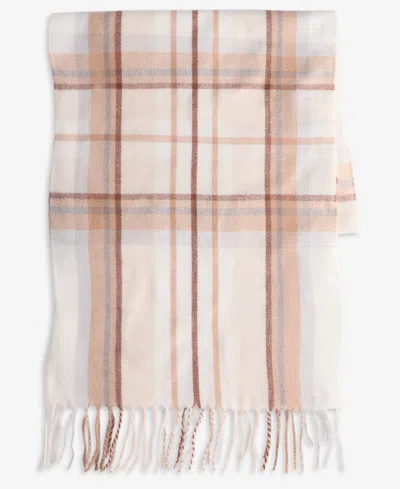 Style & Co Women's Tartan Plaid Blanket Scarf, Macy's Exclusive In Ivory Neutral