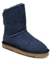 Style & Co Teenyy Womens Suede Pull On Ankle Boots In Deep Blue