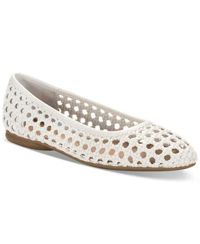 Style & Co Women's Tesss Flat Woven Flats, Exclusively At Macy's In Wht Lin Wv