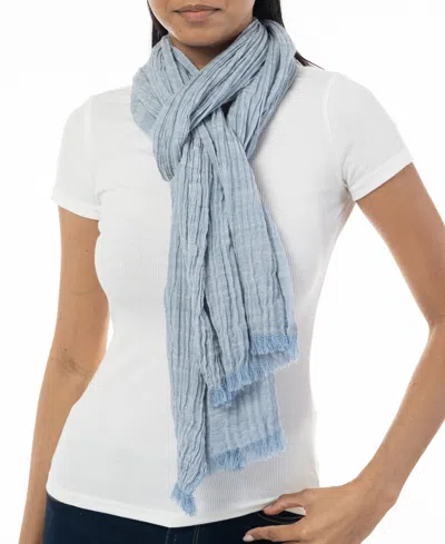 Style & Co Women's Textured Linen-look Scarf, Created For Macy's In Chambray