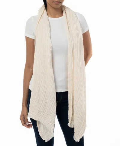 Style & Co Women's Textured Linen-look Scarf, Created For Macy's In White