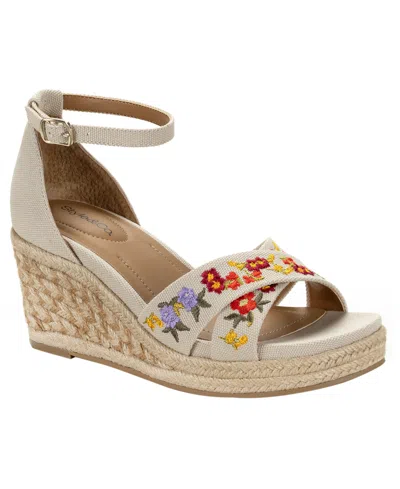 Style & Co . Women's Theaa X-band Wedge Espadrilles Sandals, Macy's Exclusive In Neutral
