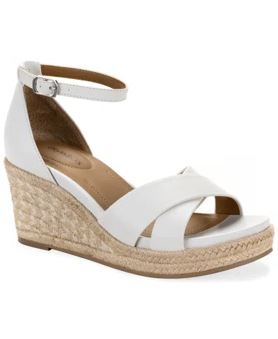 Style & Co . Women's Theaa X-band Wedge Espadrilles Sandals, Macy's Exclusive In White