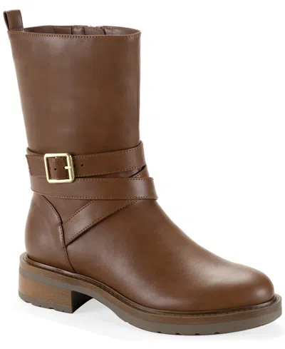 Style & Co Women's Torrinn Block Heel Booties, Macy's Exclusive In Brown