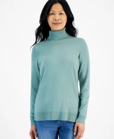Style & Co Women's Turtleneck Long-sleeve Sweater, Created For Macy's In Fresh Thyme