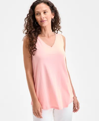 Style & Co Women's V-neck Tank Top, Created For Macy's In Pink