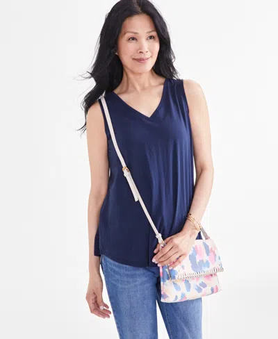 Style & Co Women's V-neck Tank Top, Created For Macy's In Industrial Blue