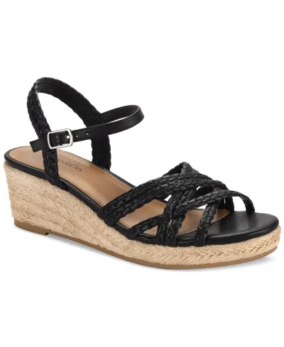 Style & Co Women's Vanaa Wedge Sandals, Exclusively At Macy's In Black Beauty