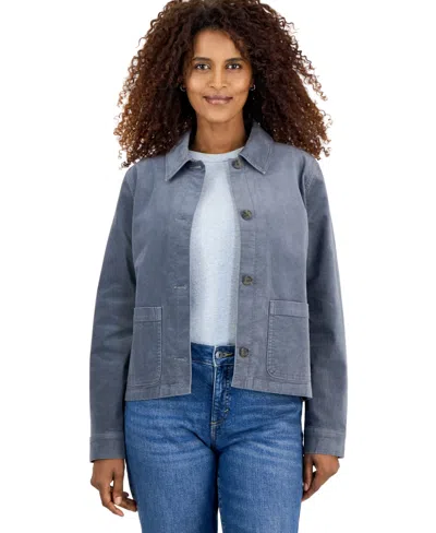 Style & Co Women's Velveteen Jacket, Macy's Exclusive In Blue