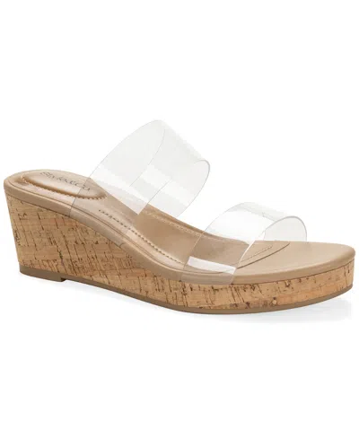 Style & Co Women's Veronicaa Vinyl Wedge Sandals, Macy's Exclusive In Transparent