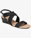 Style & Co Women's Vonniie Round Toe Wedge Sandals, Macy's Exclusive In Black