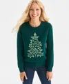 Style & Co Women's Whimsy Crewneck Pullover Sweater, Macy's Exclusive In Green