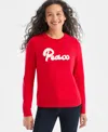 Style & Co Women's Whimsy Embroidery Pullover Sweater, Macy's Exclusive In Red
