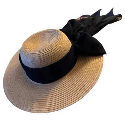 Style & Co Women's Wide Brim Sun Hat In Tan/black In Multi