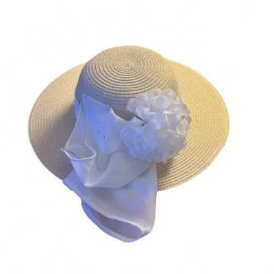 Style & Co Women's Wide Brim Sun Hat In Tan/white In Multi