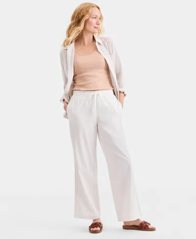 Style & Co Women's Wide-leg Pull-on Pants, Macy's Exclusive In White