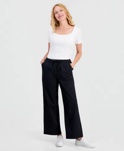Style & Co Women's Wide-leg Pull-on Pants, Macy's Exclusive In Black
