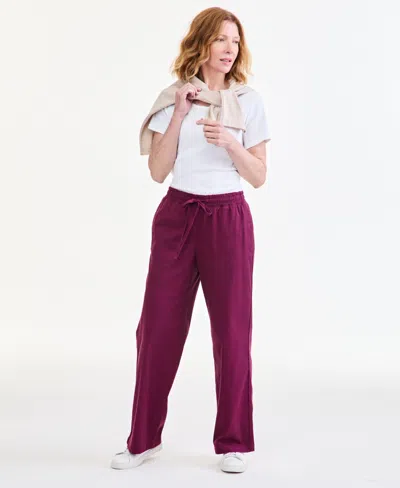 Style & Co Women's Wide-leg Pull-on Pants, Macy's Exclusive In New Brickberry